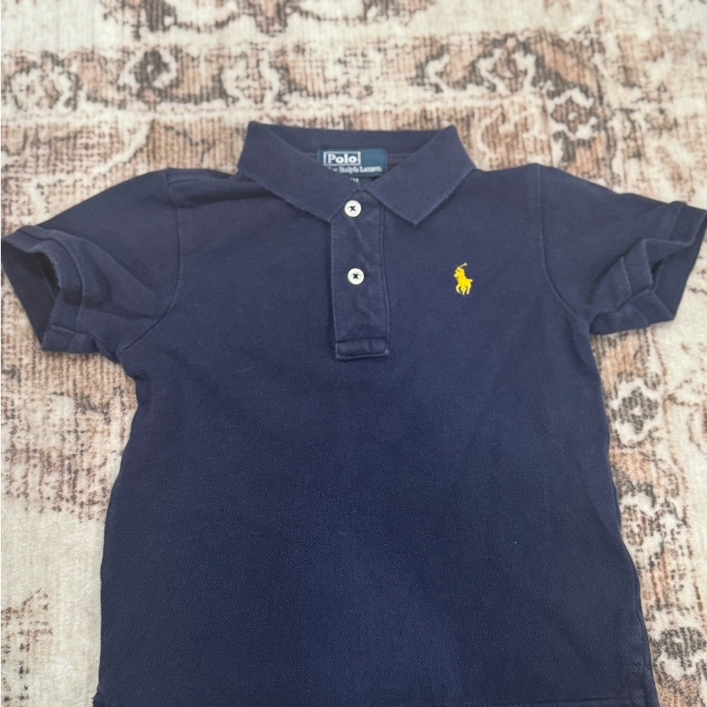 Ralph Lauren Blue and Yellow Polo Shirt Classic Design